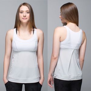 Lululemon Run: Ta Ta Topper Tank, Wee Stripe White Silver Spoon, 6